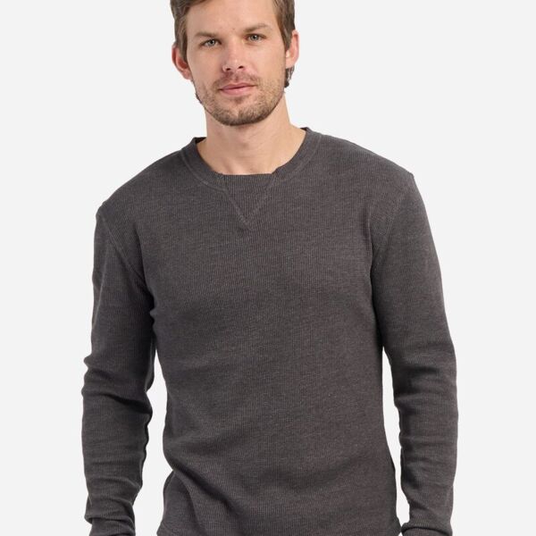 Men's Waffle Knit Long Sleeve T-Shirt Thumbnail